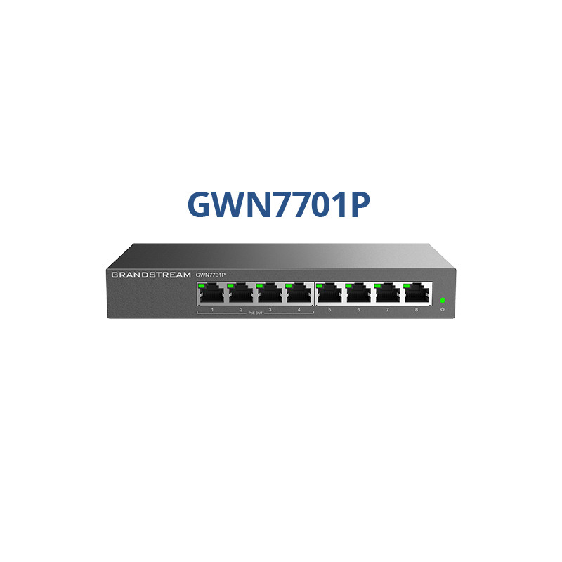GWN7701P Grandstream switch ethernet 8 porturi Gigabit, cu PoE, fara management