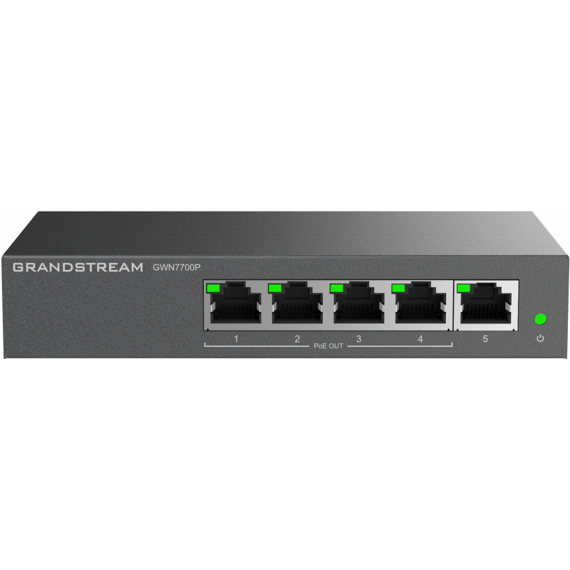 GWN7700P Grandstream switch ethernet 5 porturi Gigabit, cu 4 porturi PoE, fara management